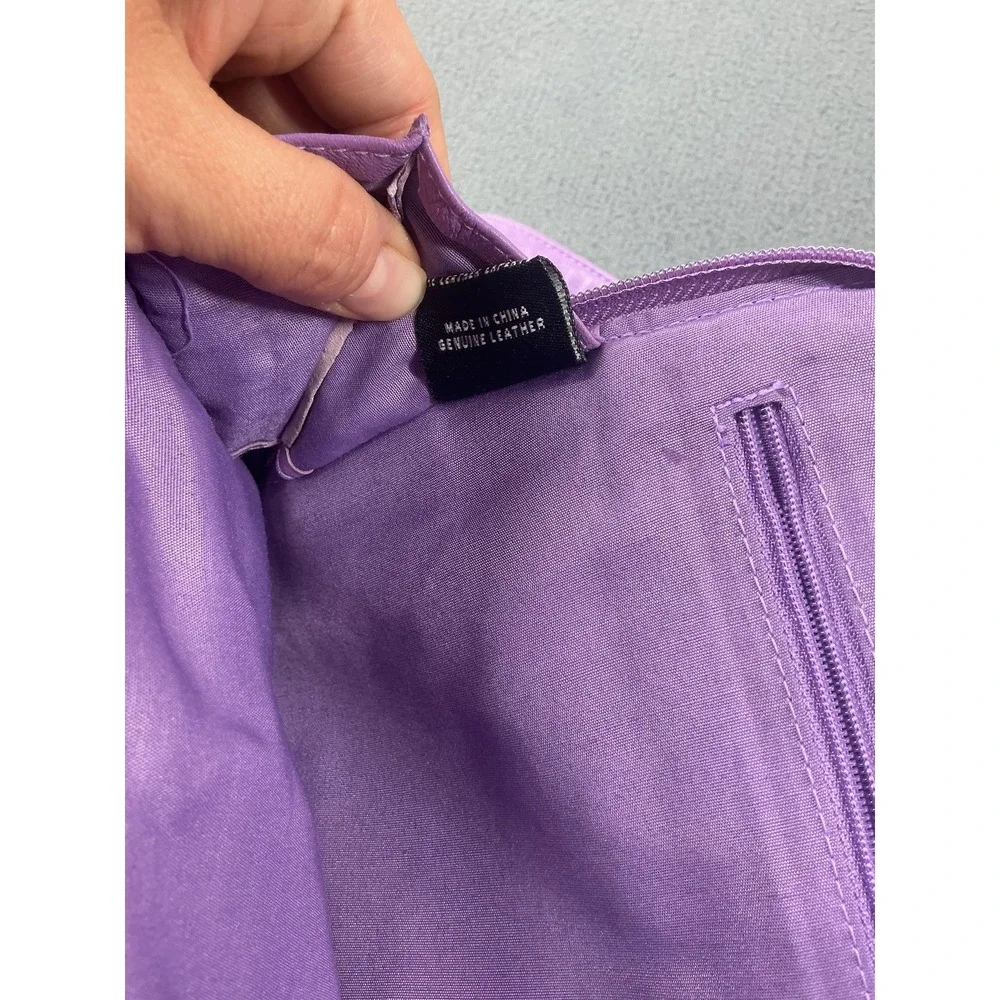 Pelle Studio Backpack Womens Small Purple Leather Adjustable Strap Zipper Casual